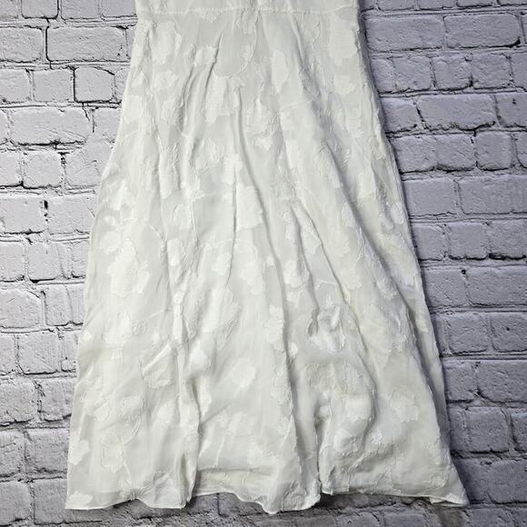 Joie Adella Floral Embroidered Dress In Porcelain White Empire Waist Size 4 - Picture 5 of 14